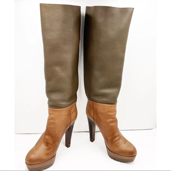 {Sergio Rossi}Platform Leather Boots - Picture 4 of 16